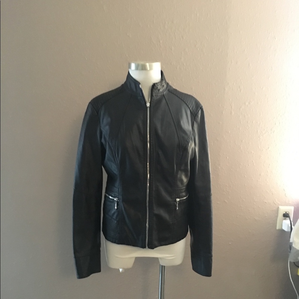Faux Leather Moto Jacket Excellent Condition!